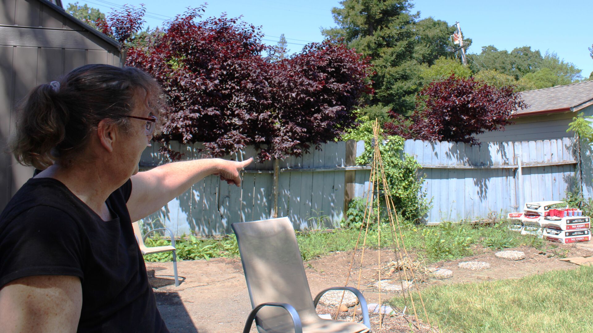 Jenn Corleone in her garden